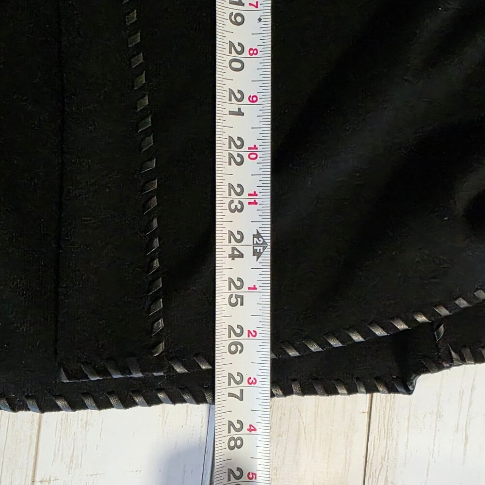 Ariat Trenton Faux Leather Fringe Open Front Waterfall Cardigan Black NEW M - Picture 8 of 8